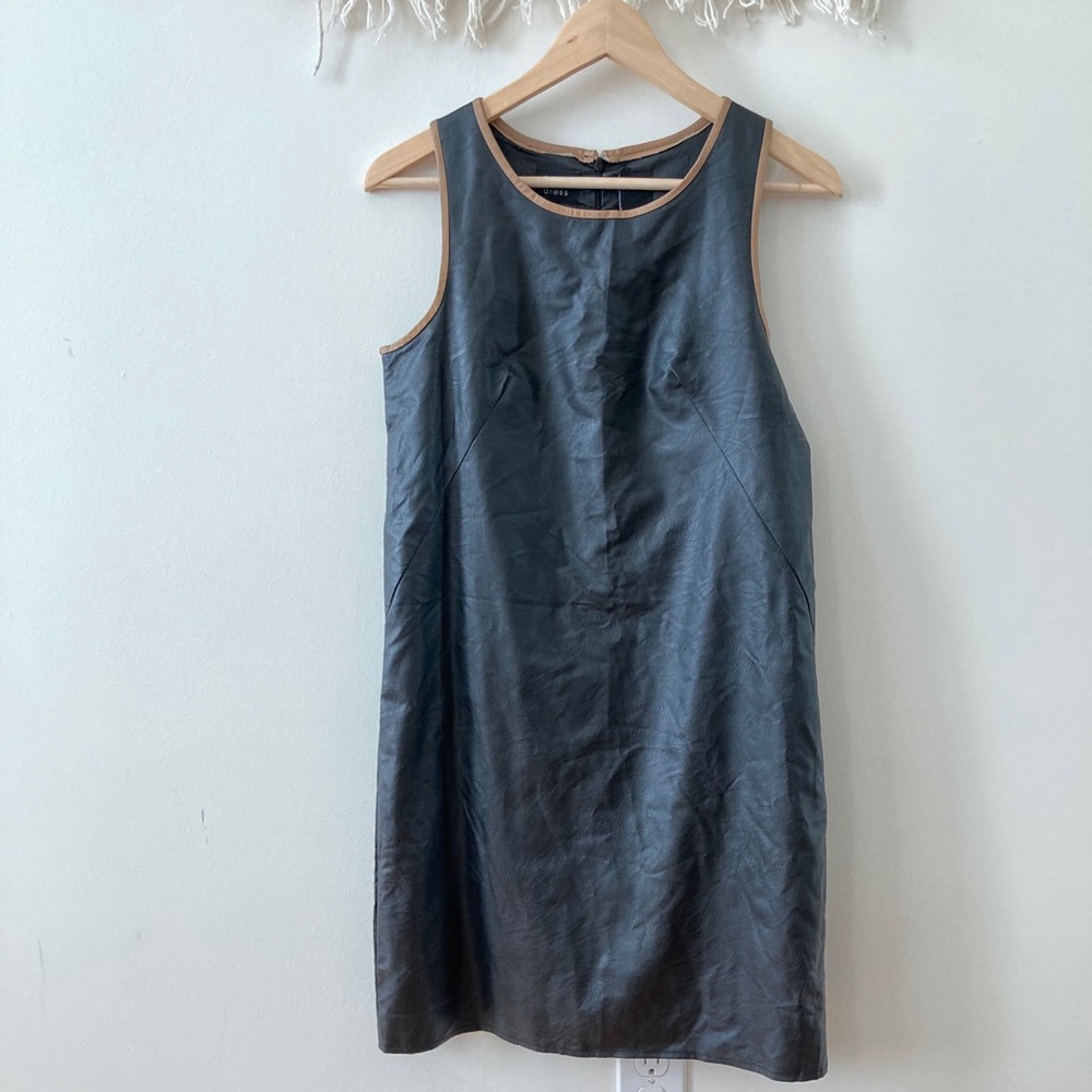 Leatherette shift dress - small